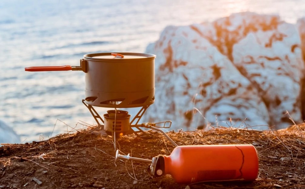 heating water while winter camping